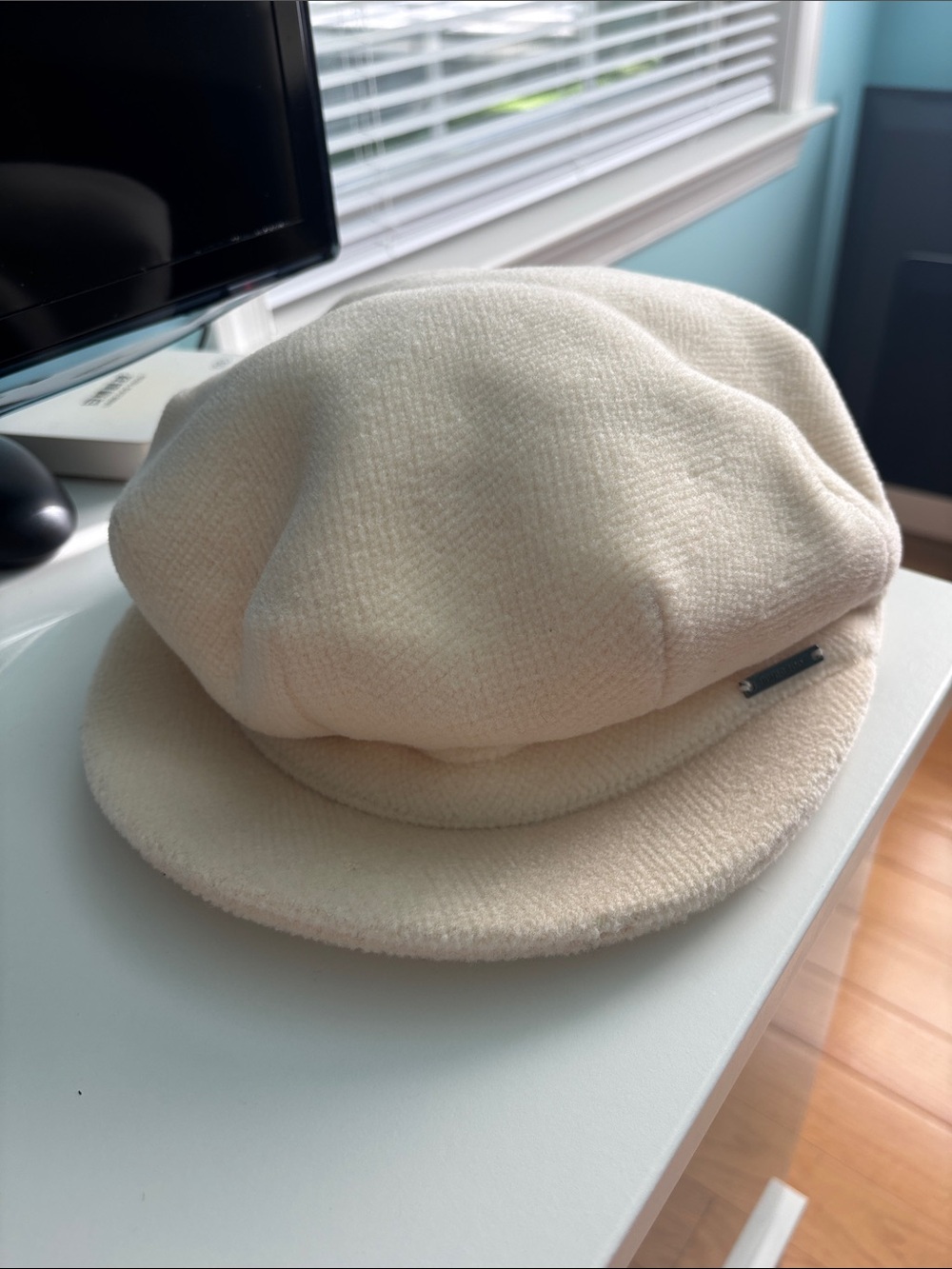 Burberry Cream Wool Baker Boy Cap
